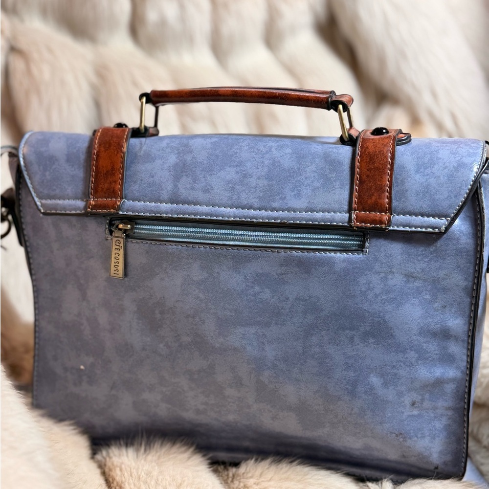 Blue and Brown Satchel Bag - Picture 2 of 4